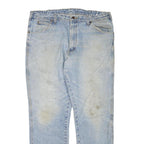 DICKIES Mens Regular Fit Blue Denim W38 L30 Classic Cotton Blend Zip Jeans