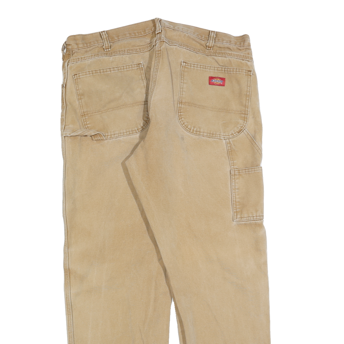 DICKIES Mens Jeans Beige Regular Straight Denim W38 L32 Classic Workwear Zip