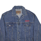 PORT AUTHORITY Mens Blue Denim Button Jacket L Classic Casual Workwear