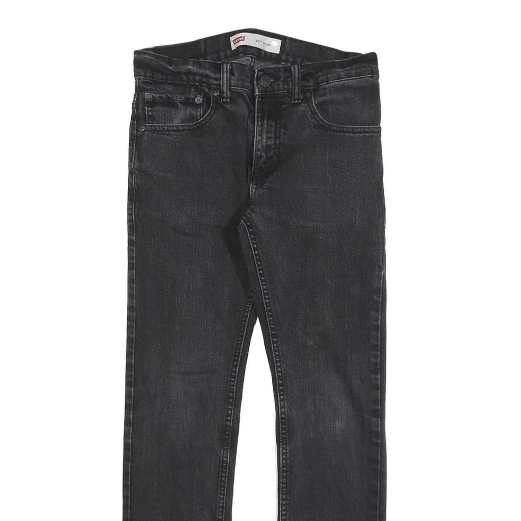 LEVI'S 511 Slim Boys Jeans Black Slim Skinny Denim W28 L28 Zip Cotton Blend