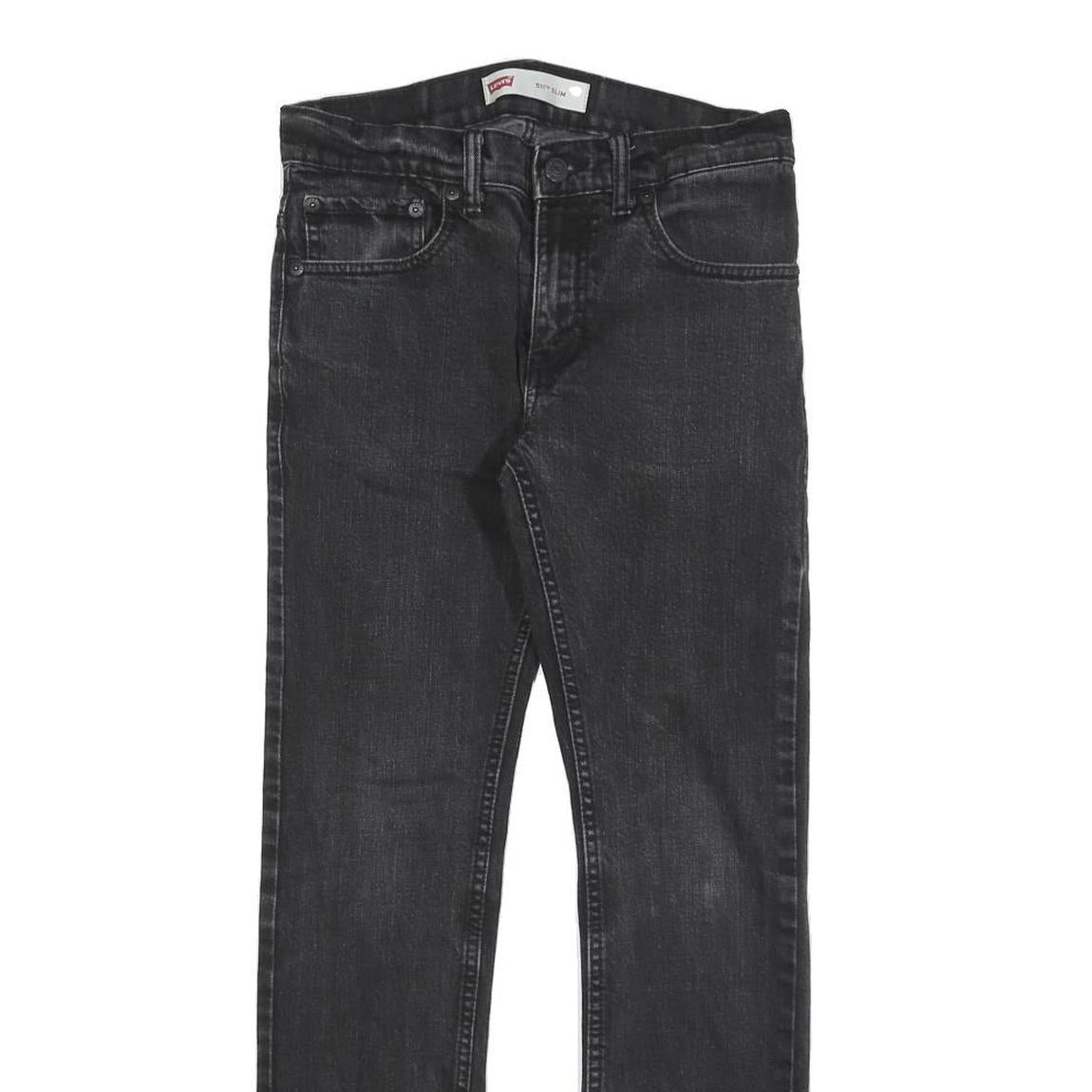 LEVI'S 511 Slim Boys Jeans Black Slim Skinny Denim W28 L28 Zip Cotton Blend