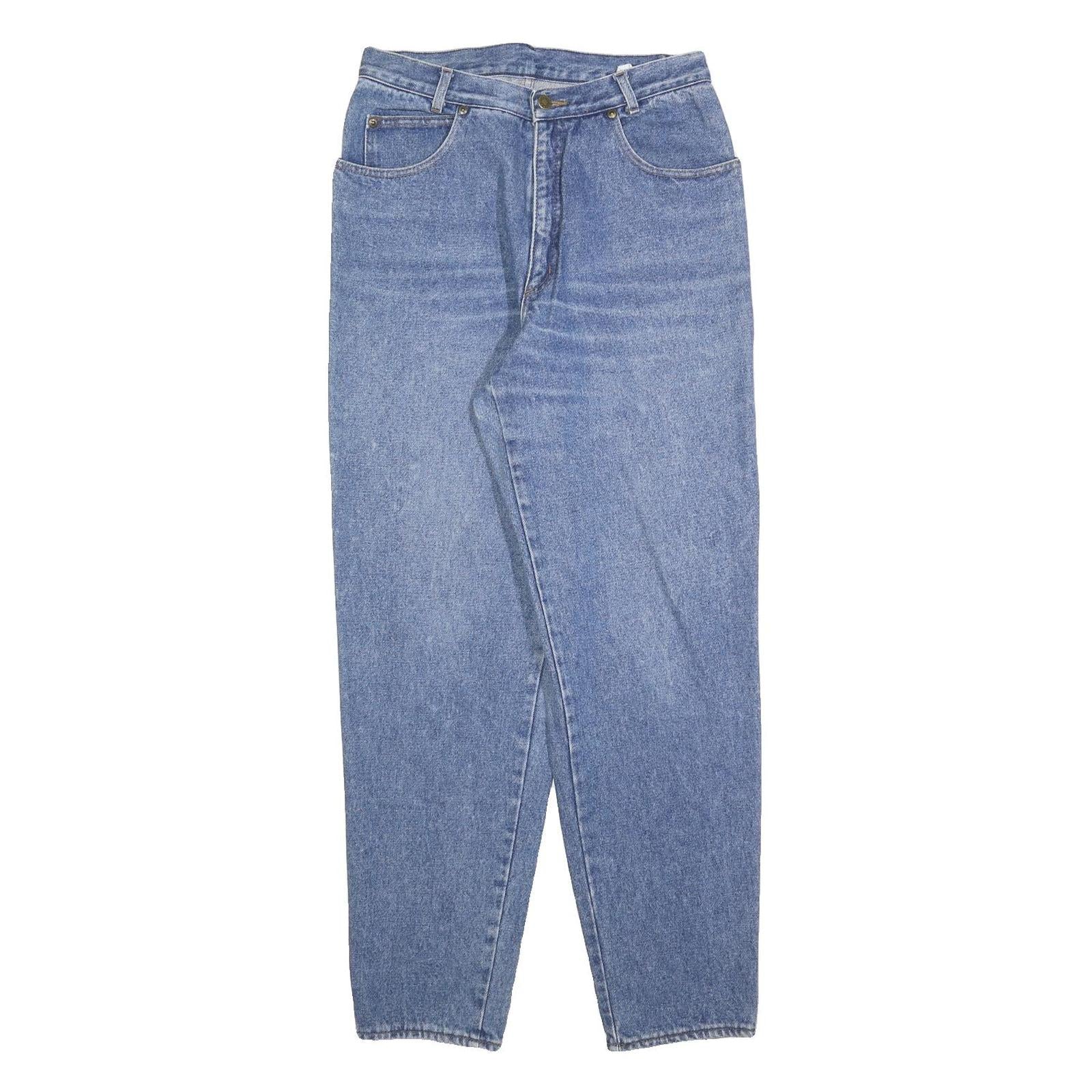 Womens Blue Cotton Blend Jeans Regular Straight Denim W28 L30 Classic Zip