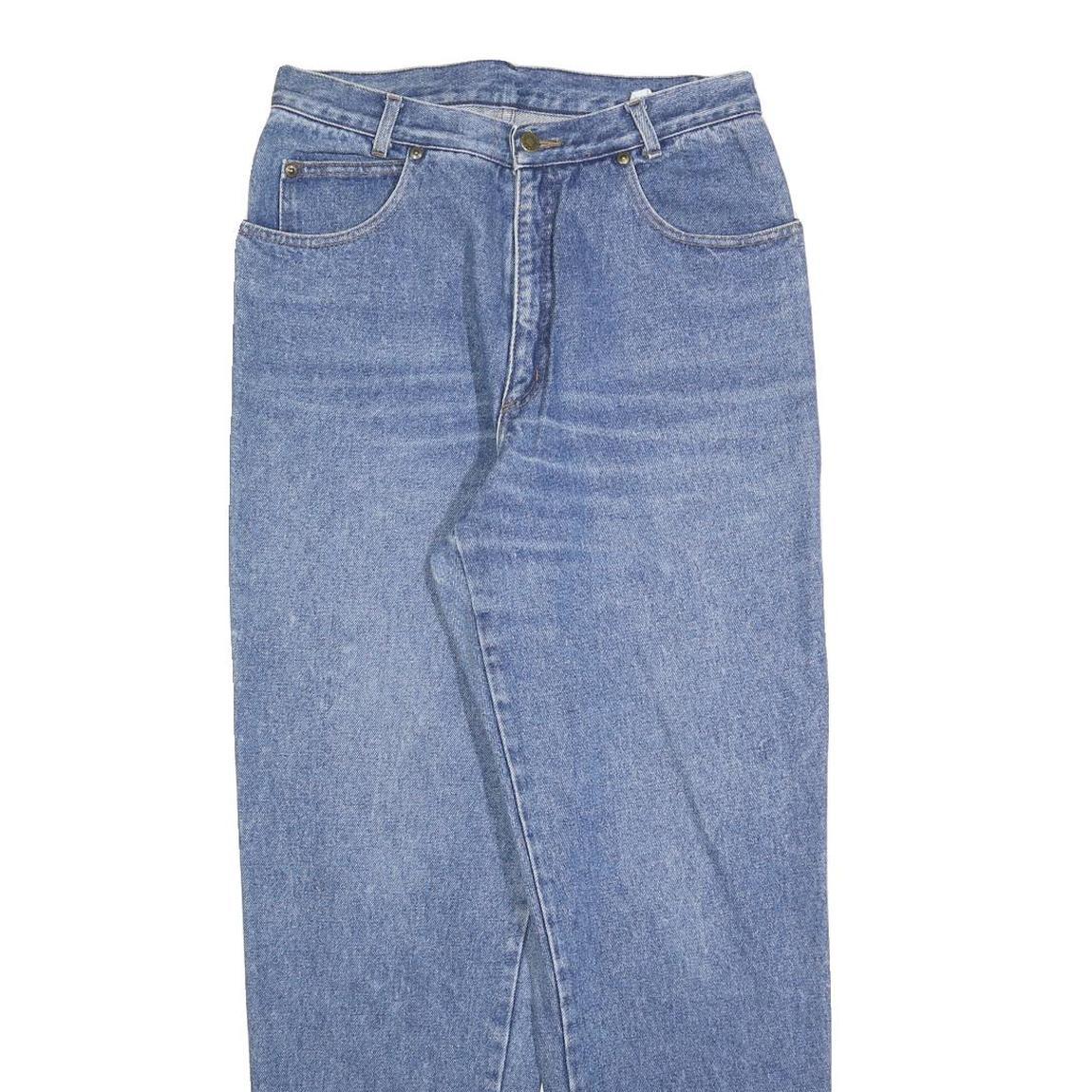 Womens Blue Cotton Blend Jeans Regular Straight Denim W28 L30 Classic Zip