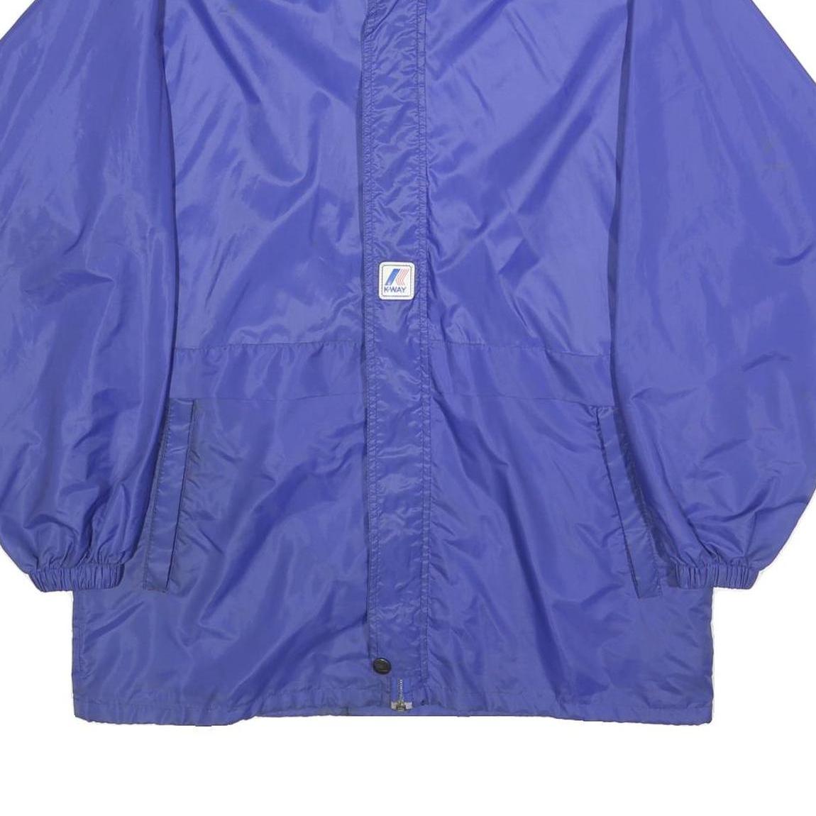 K-WAY Womens Blue Synthetic Jacket M Water Resistant Zip Lightweight