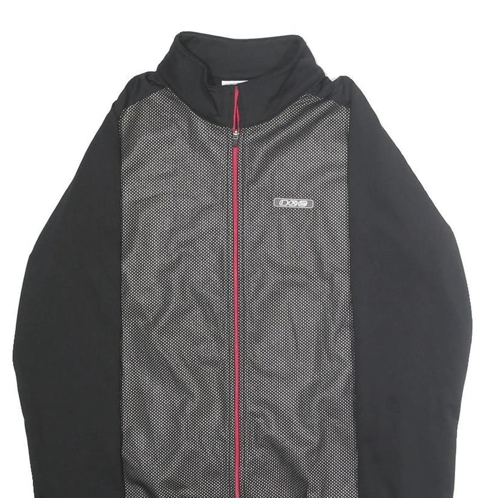 IXS Womens Black & Grey Zip Up Polyester Blend Cycling Jacket UK 12 Printed Logo