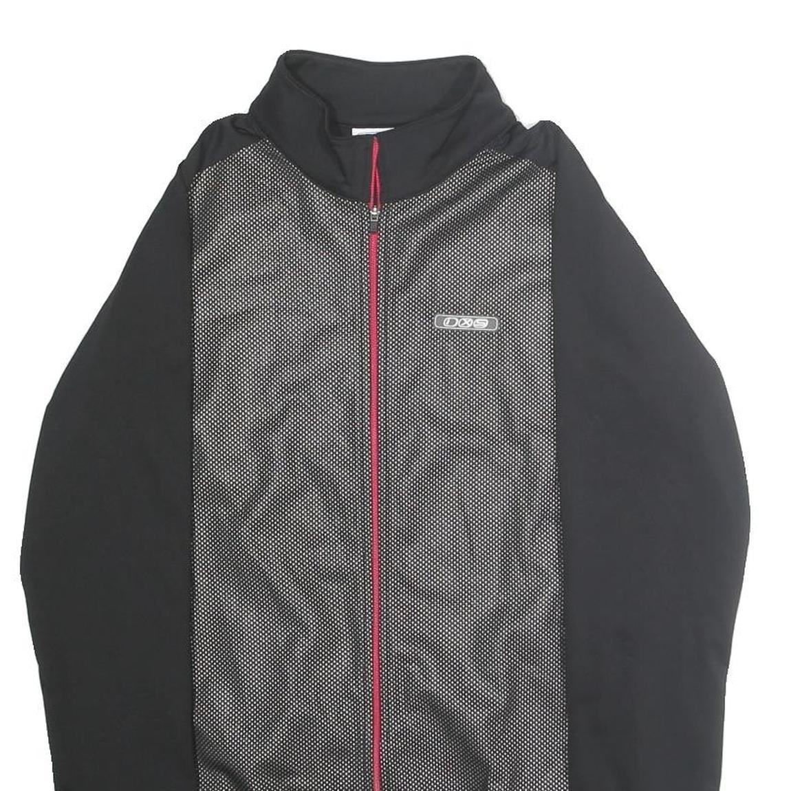 IXS Womens Black & Grey Zip Up Polyester Blend Cycling Jacket UK 12 Printed Logo