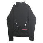 IXS Womens Black & Grey Zip Up Polyester Blend Cycling Jacket UK 12 Printed Logo