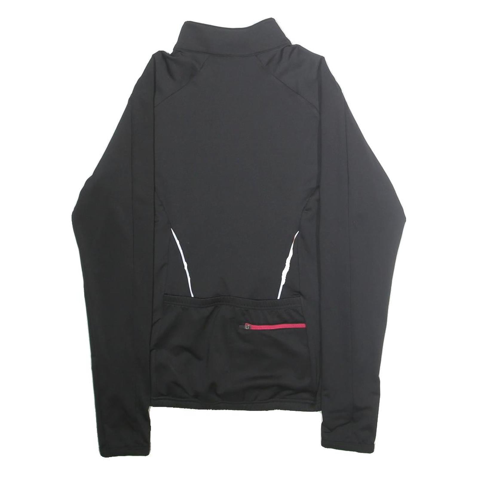 IXS Womens Black & Grey Zip Up Polyester Blend Cycling Jacket UK 12 Printed Logo