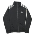 ADIDAS Mens Black & White Track Jacket S Polyester Blend Zip Athletic Sportswear