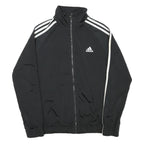 ADIDAS Mens Black & White Track Jacket S Polyester Blend Zip Athletic Sportswear