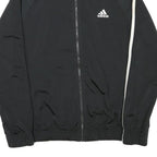 ADIDAS Mens Black & White Track Jacket S Polyester Blend Zip Athletic Sportswear