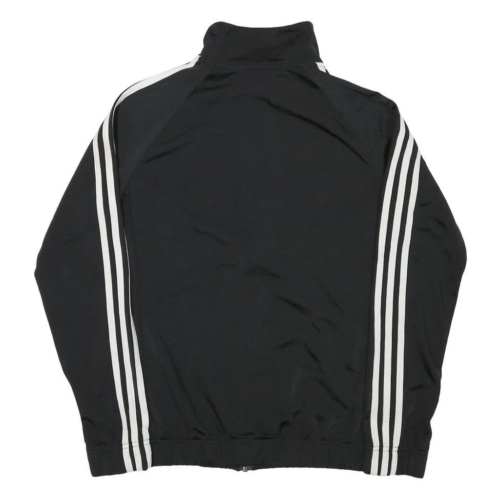 ADIDAS Mens Black & White Track Jacket S Polyester Blend Zip Athletic Sportswear