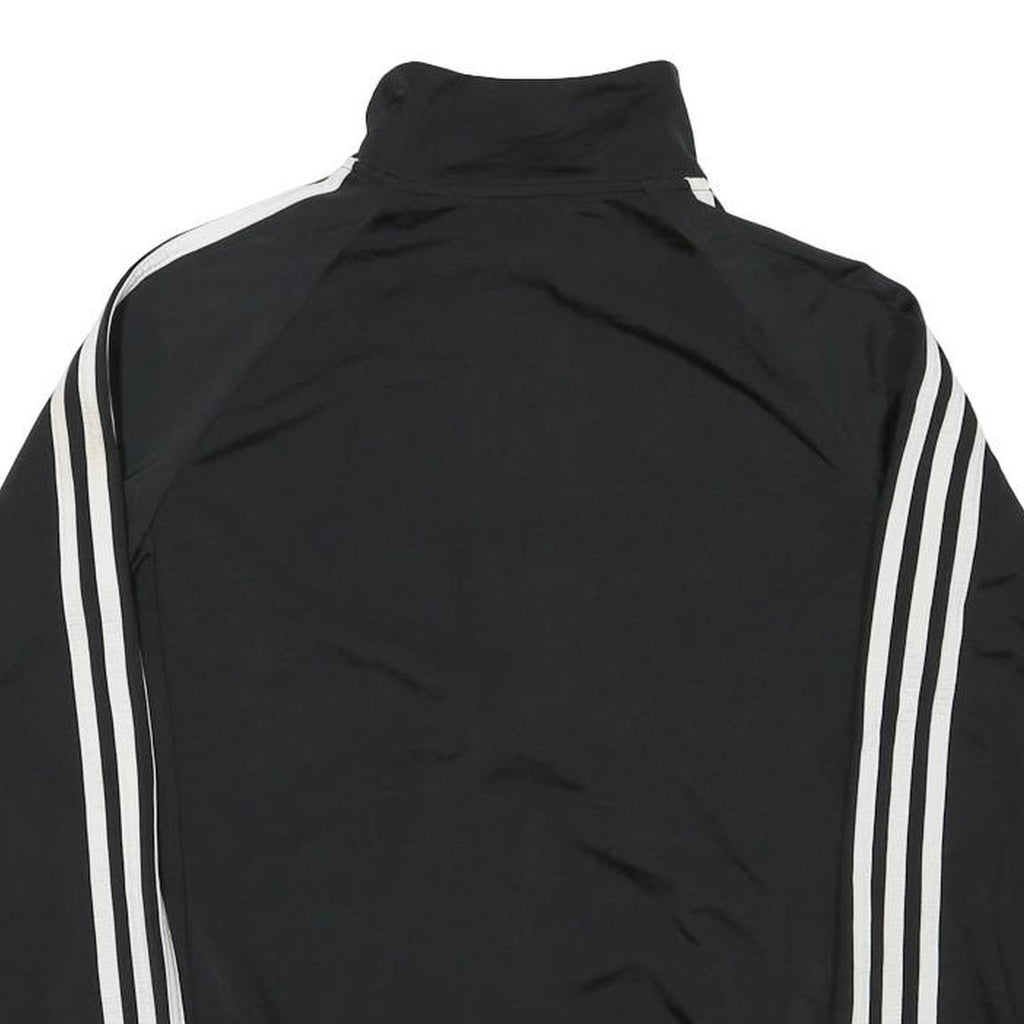 ADIDAS Mens Black & White Track Jacket S Polyester Blend Zip Athletic Sportswear