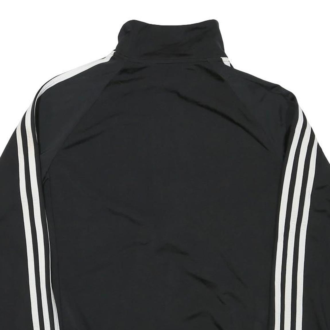 ADIDAS Mens Black & White Track Jacket S Polyester Blend Zip Athletic Sportswear