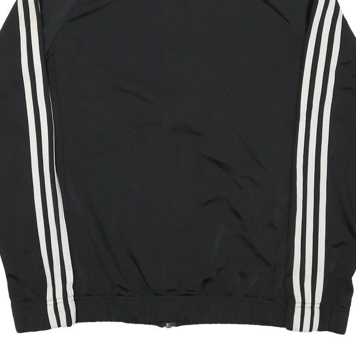 ADIDAS Mens Black & White Track Jacket S Polyester Blend Zip Athletic Sportswear