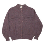 ST MICHAEL Womens Purple Cardigan Plain Round Neck Basic Knit M Acrylic Blend