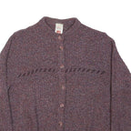 ST MICHAEL Womens Purple Cardigan Plain Round Neck Basic Knit M Acrylic Blend