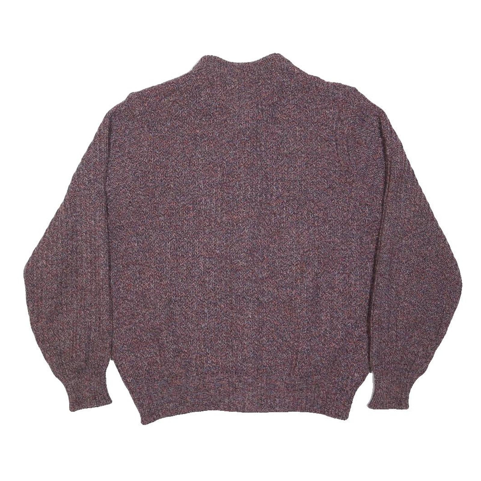 ST MICHAEL Womens Purple Cardigan Plain Round Neck Basic Knit M Acrylic Blend