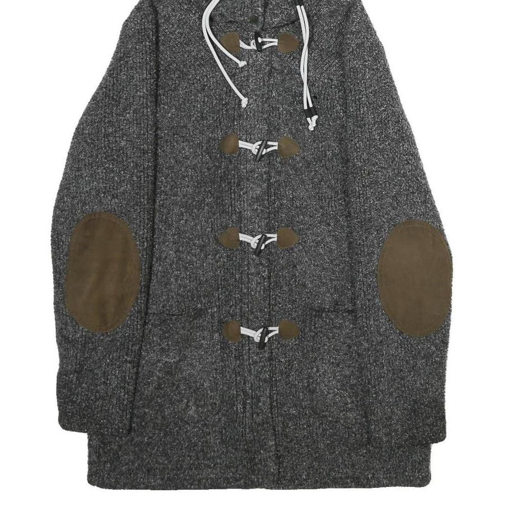 JACK WOLFSKIN Womens Grey Hooded Jacket UK 10 Polyester Blend Toggle Closure