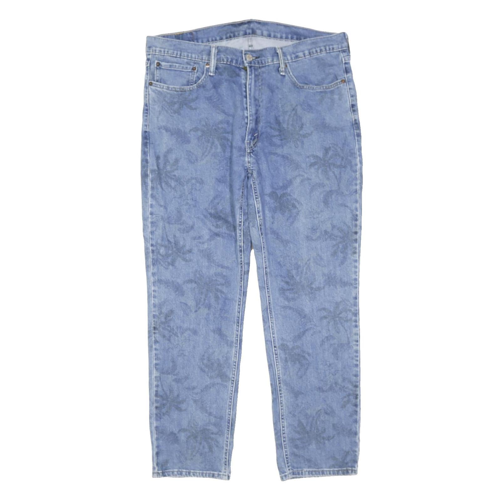 LEVI'S 541 Womens Regular Fit Blue Denim Jeans W36 L29 Palm Print Button Fly