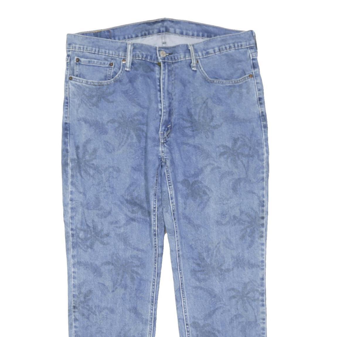 LEVI'S 541 Womens Regular Fit Blue Denim Jeans W36 L29 Palm Print Button Fly