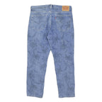 LEVI'S 541 Womens Regular Fit Blue Denim Jeans W36 L29 Palm Print Button Fly