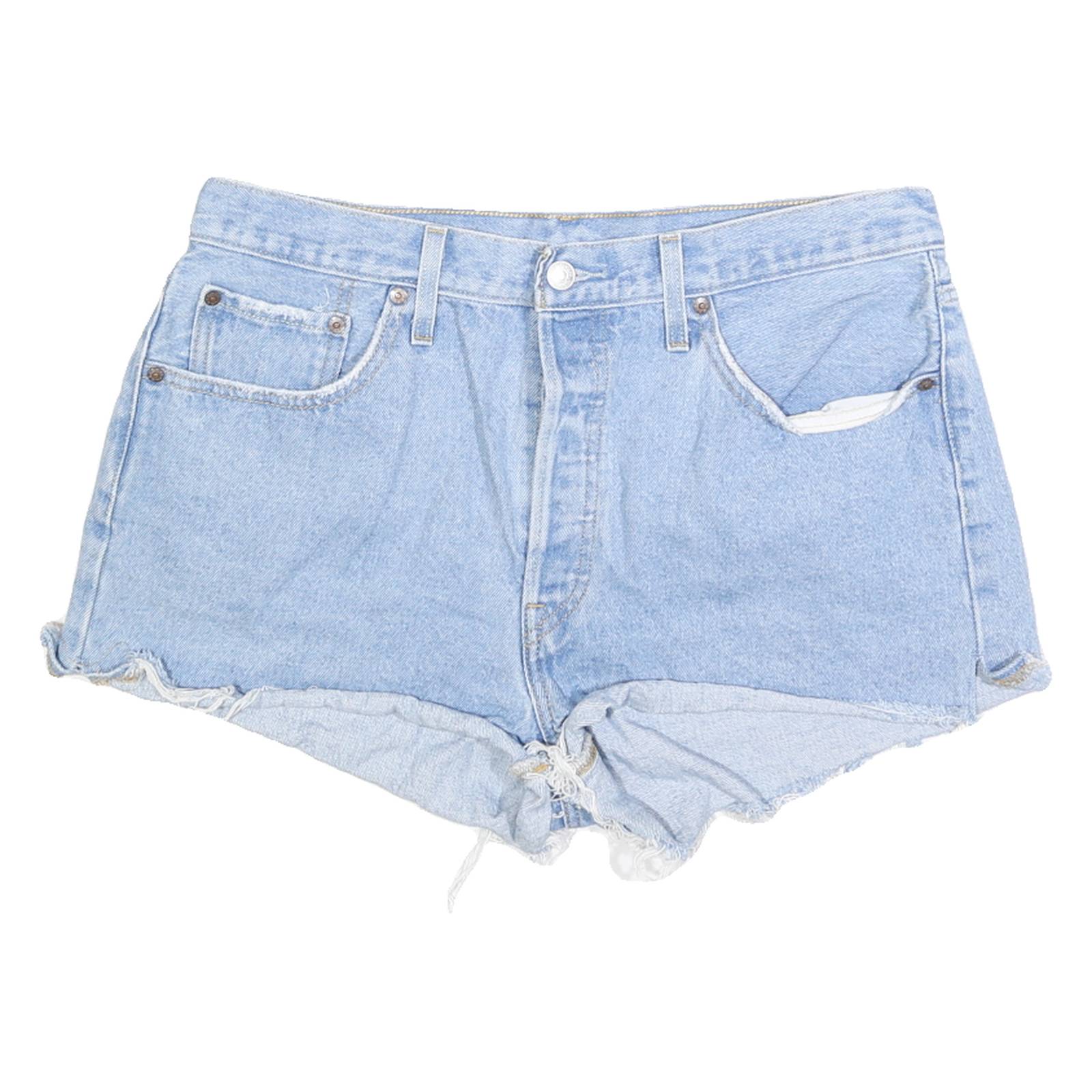 LEVI'S Womens Denim Blue Cut-Off Shorts M W33 Casual Summer Style
