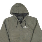 CCF Mens Green Cotton Blend Zip Hooded Jacket S Wildwood Grilling Logo