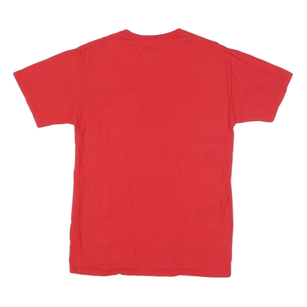CHAMPION Mens Red Graphic T-Shirt M Short Sleeve Crew Neck Branding Comfort