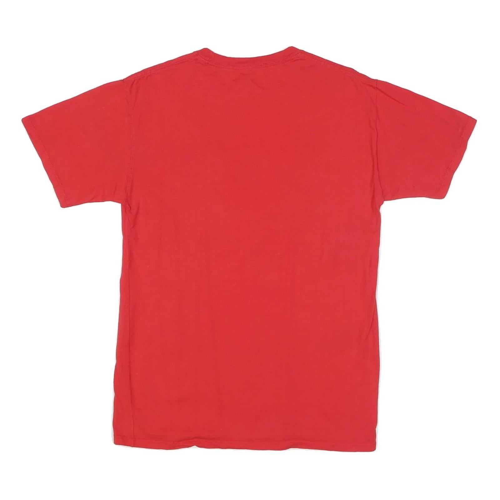 CHAMPION Mens Red Graphic T-Shirt M Short Sleeve Crew Neck Branding Comfort