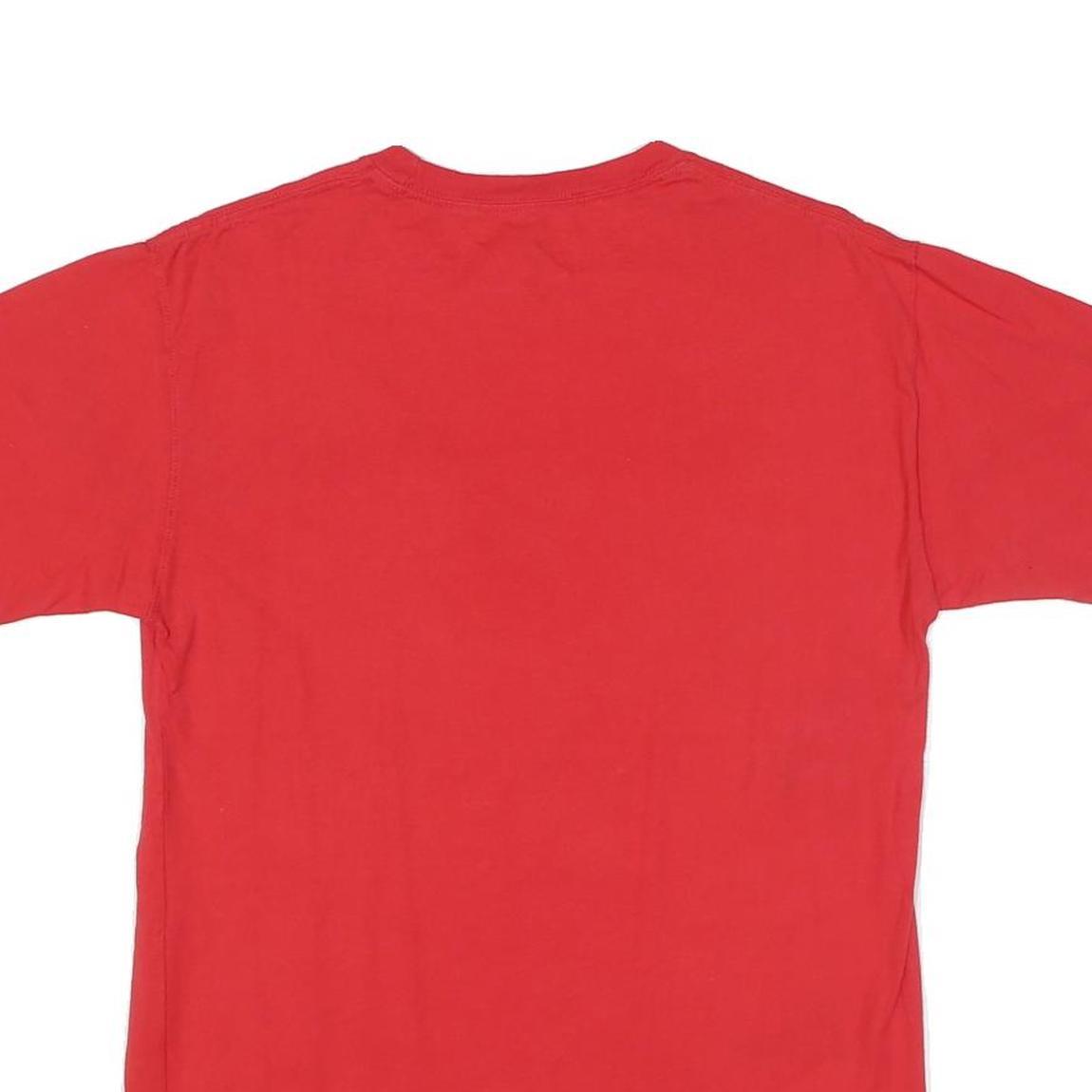 CHAMPION Mens Red Graphic T-Shirt M Short Sleeve Crew Neck Branding Comfort