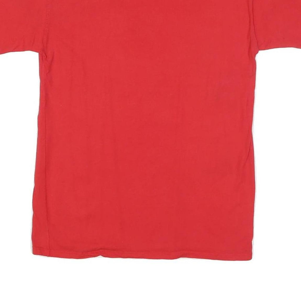 CHAMPION Mens Red Graphic T-Shirt M Short Sleeve Crew Neck Branding Comfort