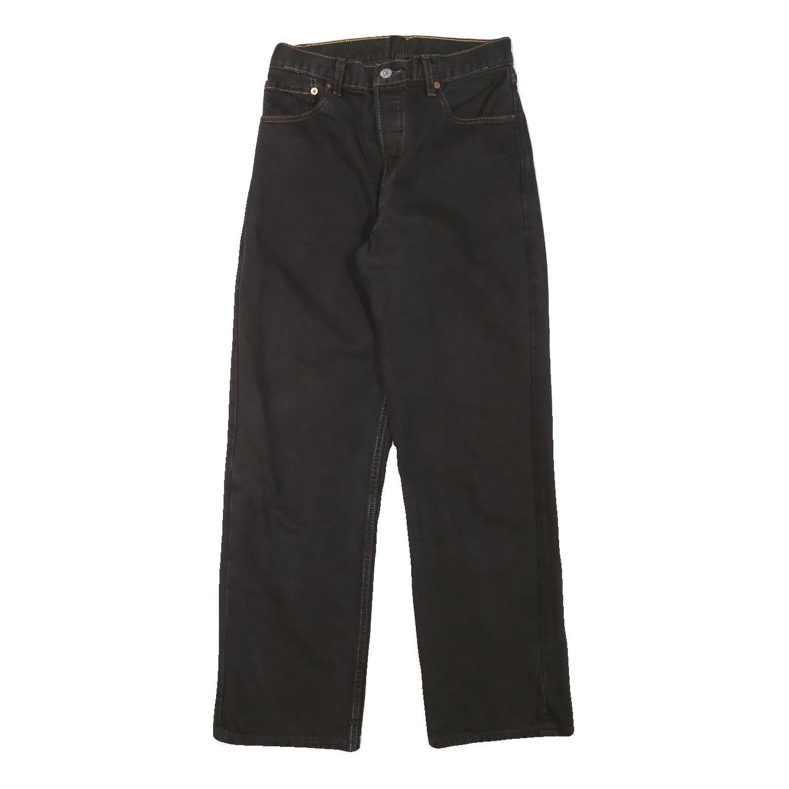 LEVI'S Mens Black Regular Straight Denim W26 L28 Classic Button Cotton Blend