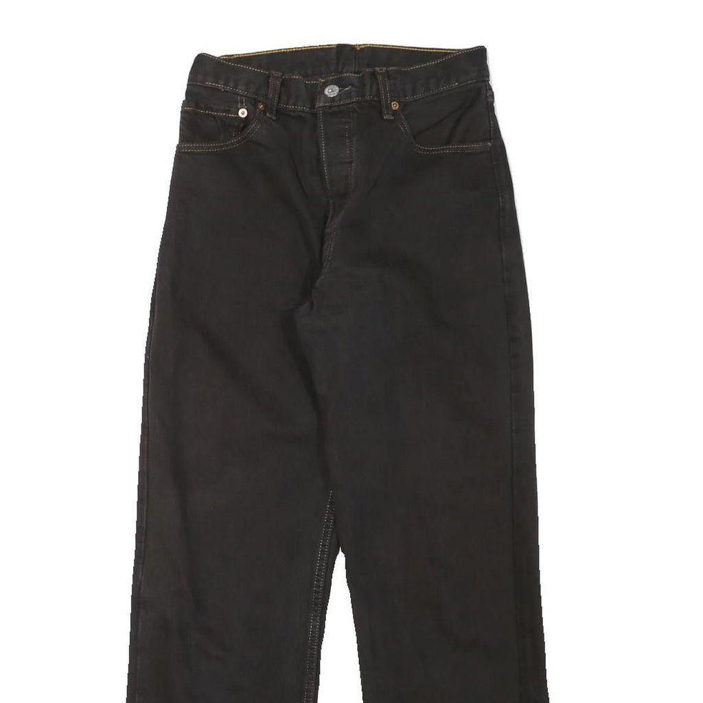 LEVI'S Mens Black Regular Straight Denim W26 L28 Classic Button Cotton Blend