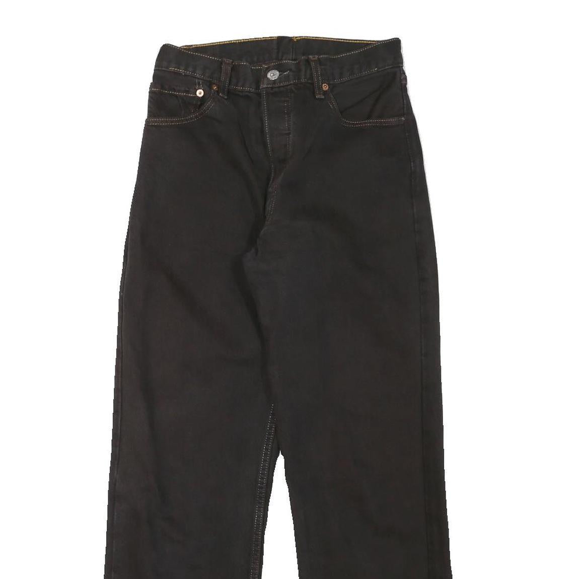 LEVI'S Mens Black Regular Straight Denim W26 L28 Classic Button Cotton Blend