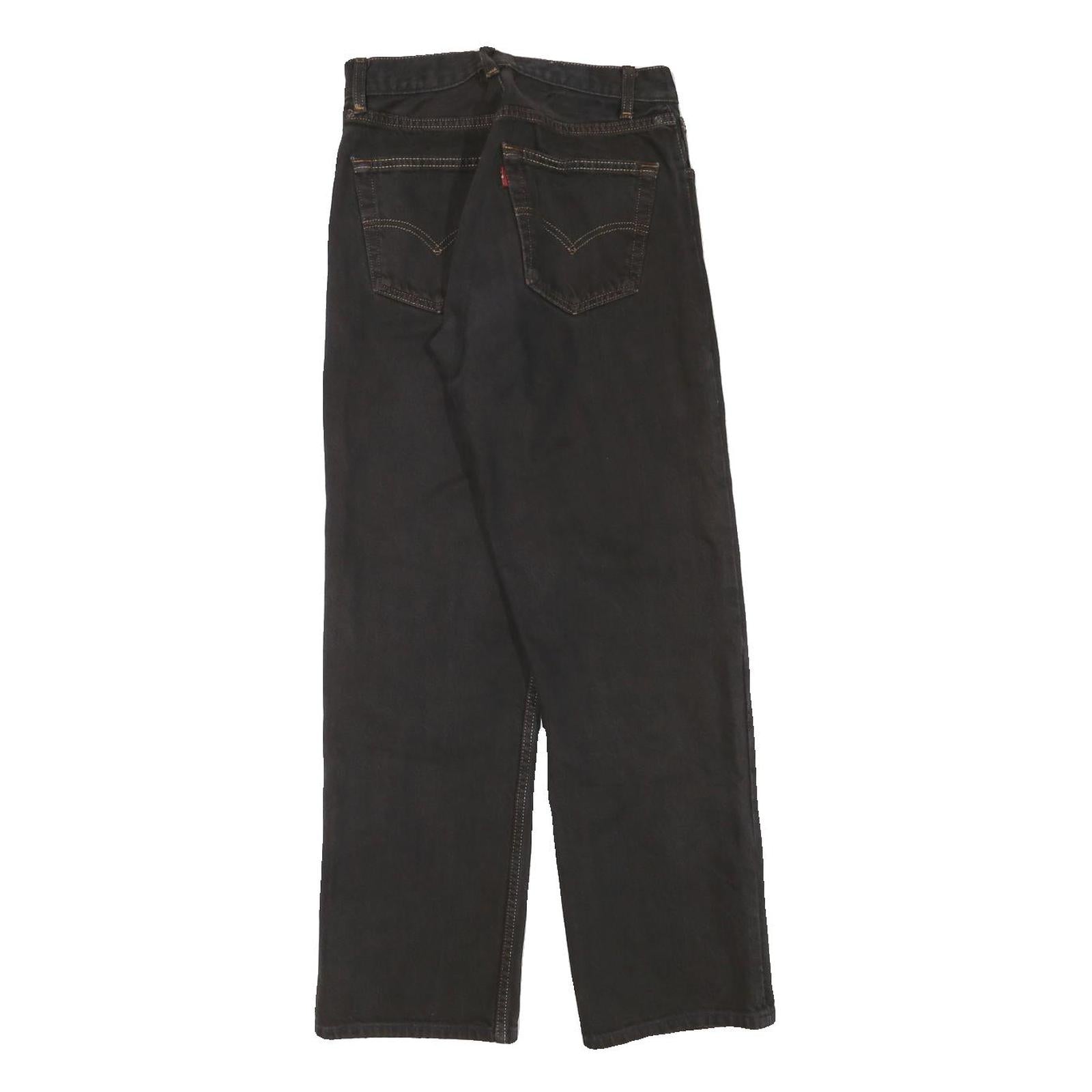 LEVI'S Mens Black Regular Straight Denim W26 L28 Classic Button Cotton Blend