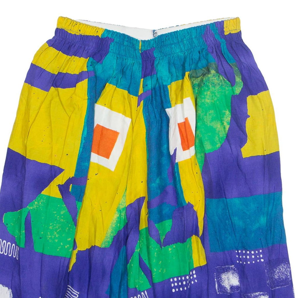 Womens A-Line Skirt Blue Knee Length Crazy Pattern S