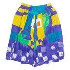 Womens A-Line Skirt Blue Knee Length Crazy Pattern S