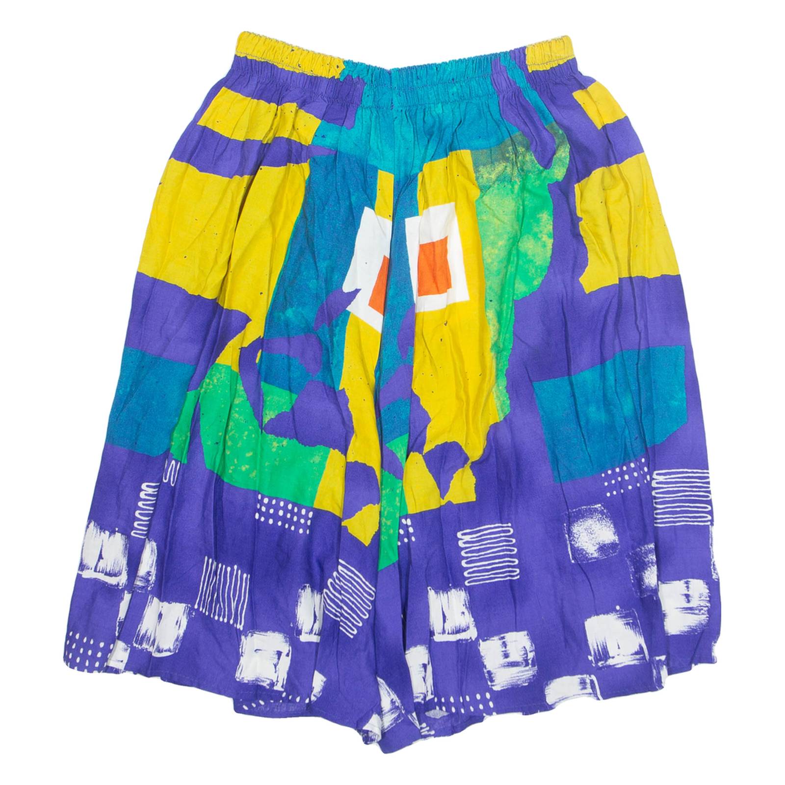 Womens A-Line Skirt Blue Knee Length Crazy Pattern S