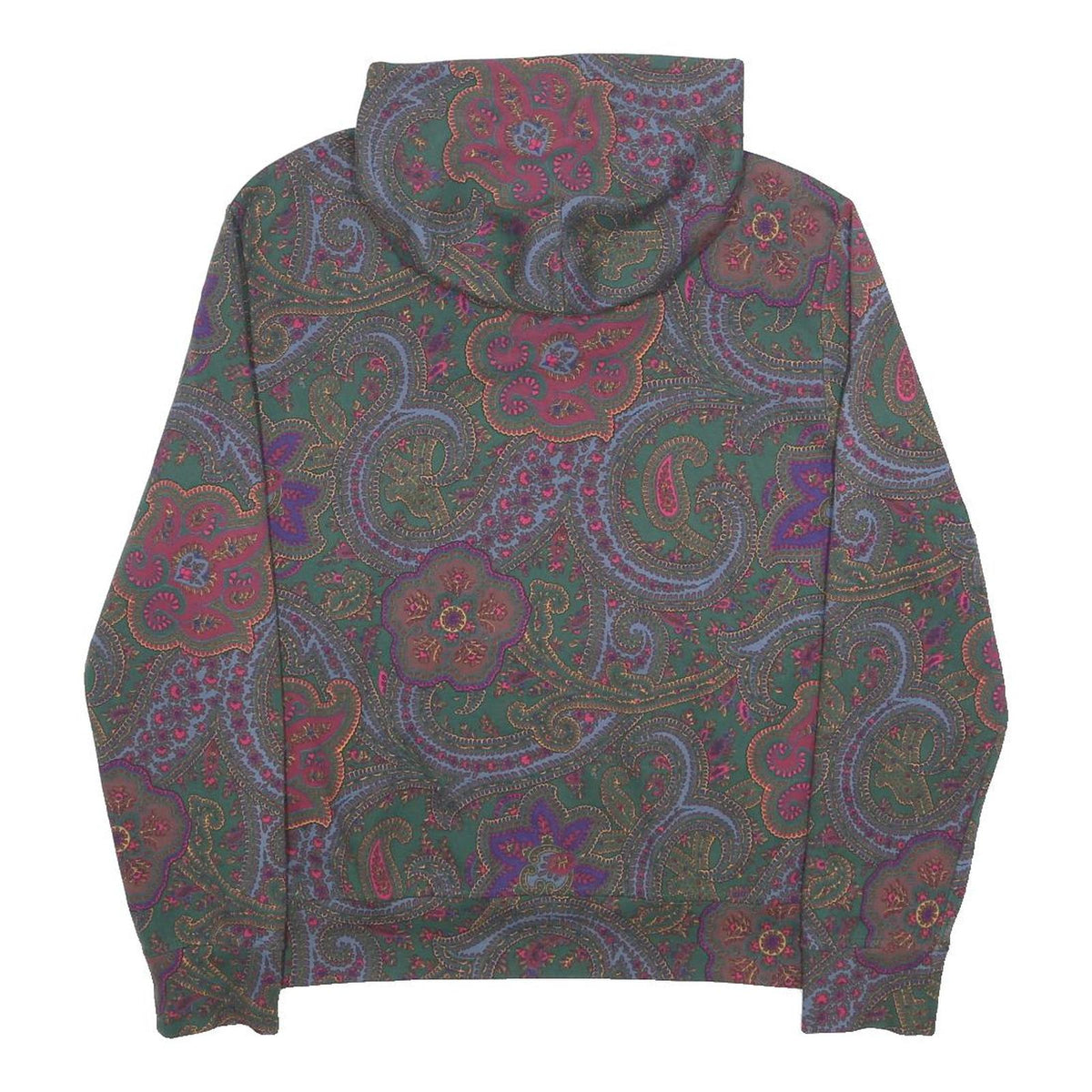 POLO RALPH LAUREN Mens Green Paisley Pullover Hoodie M Cotton Blend Casual