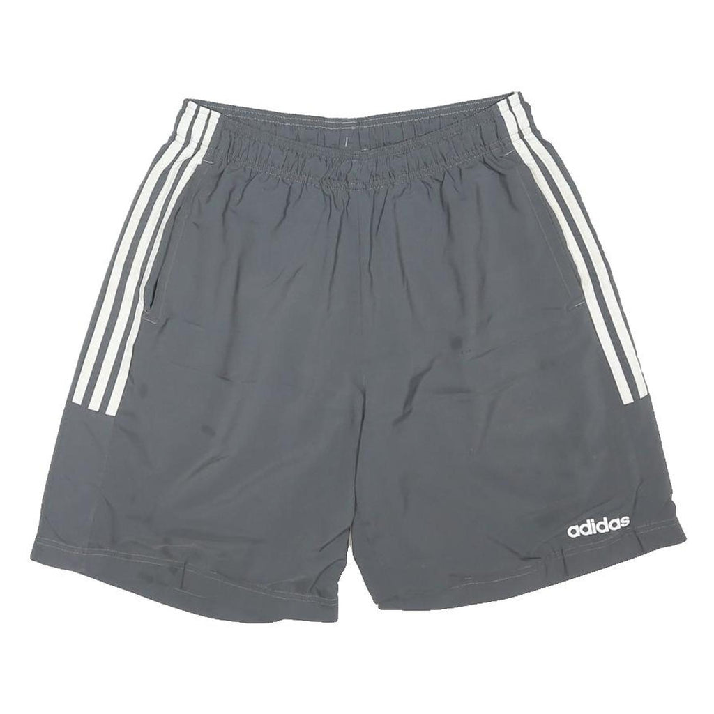 ADIDAS Mens Shorts Grey & White Casual M W26 Logo Polyester Blend