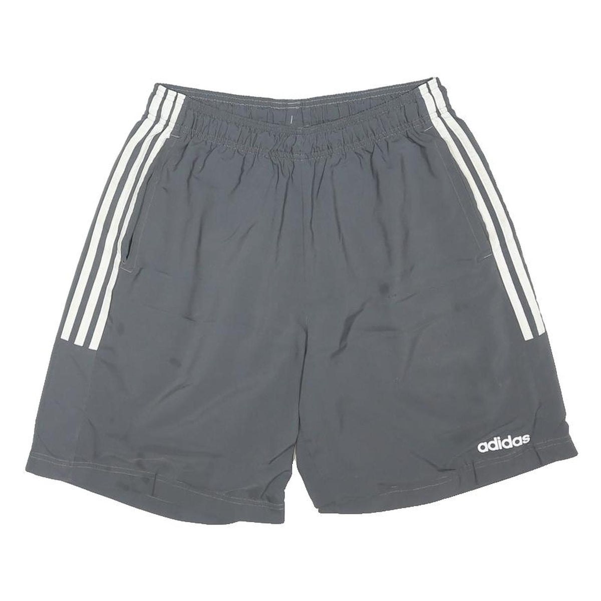 ADIDAS Mens Shorts Grey & White Casual M W26 Logo Polyester Blend