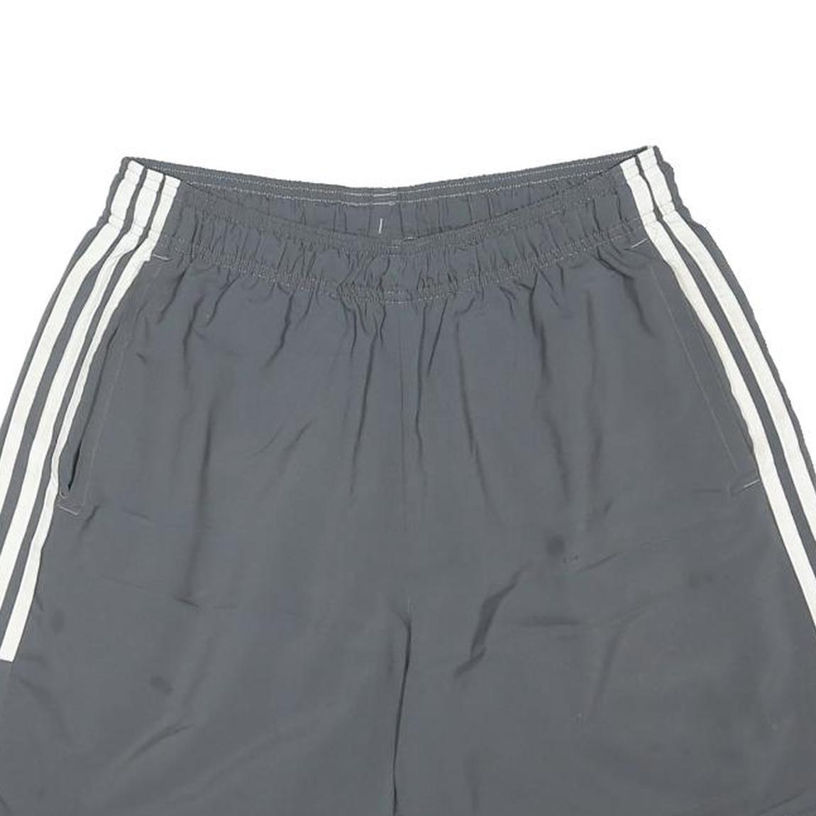 ADIDAS Mens Shorts Grey & White Casual M W26 Logo Polyester Blend