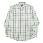 TIMBERLAND Mens Green & White Check Shirt L Long Sleeve Cotton Classic