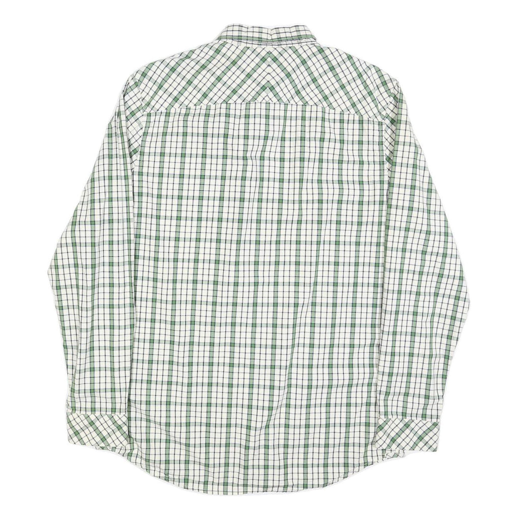 TIMBERLAND Mens Green & White Check Shirt L Long Sleeve Cotton Classic