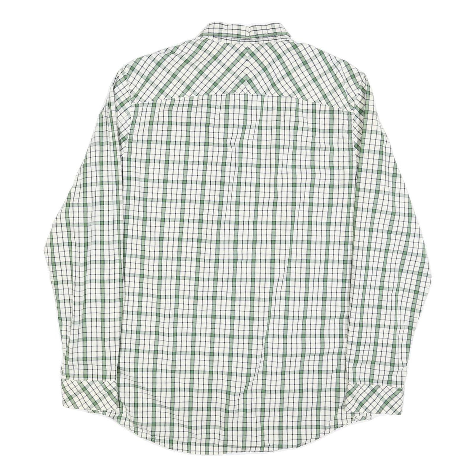 TIMBERLAND Mens Green & White Check Shirt L Long Sleeve Cotton Classic