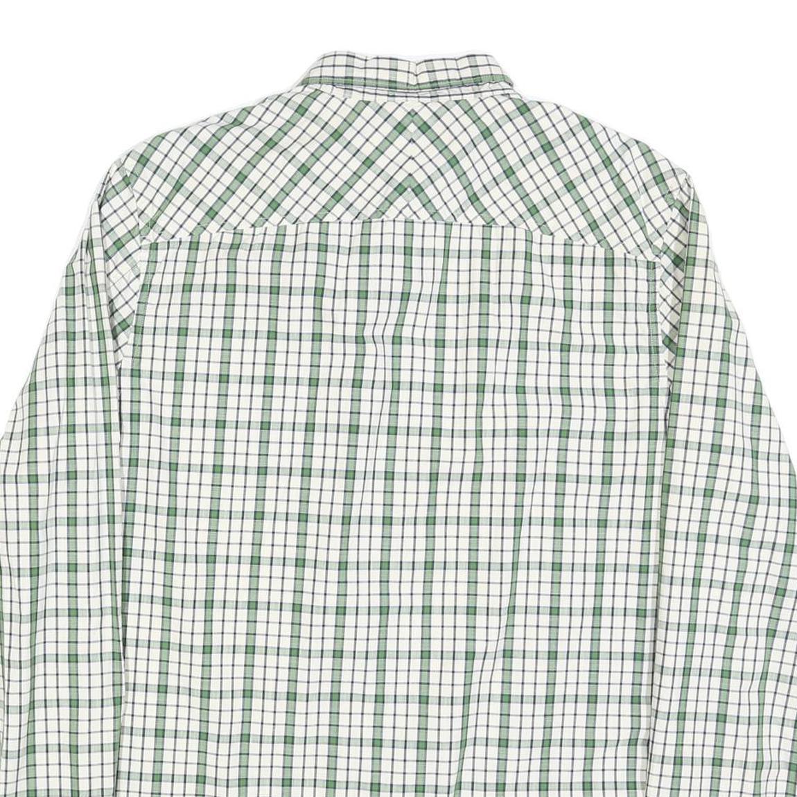 TIMBERLAND Mens Green & White Check Shirt L Long Sleeve Cotton Classic