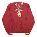USC TROJANS Mens Red & Yellow V-Neck Sweatshirt L Nylon Pullover