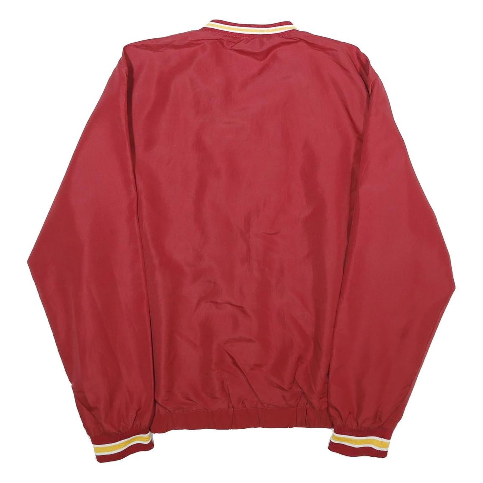 USC TROJANS Mens Red & Yellow V-Neck Sweatshirt L Nylon Pullover