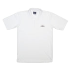 UMBRO Mens White Short Sleeve Plain Polo Shirt S Cotton Blend Casual Sporty